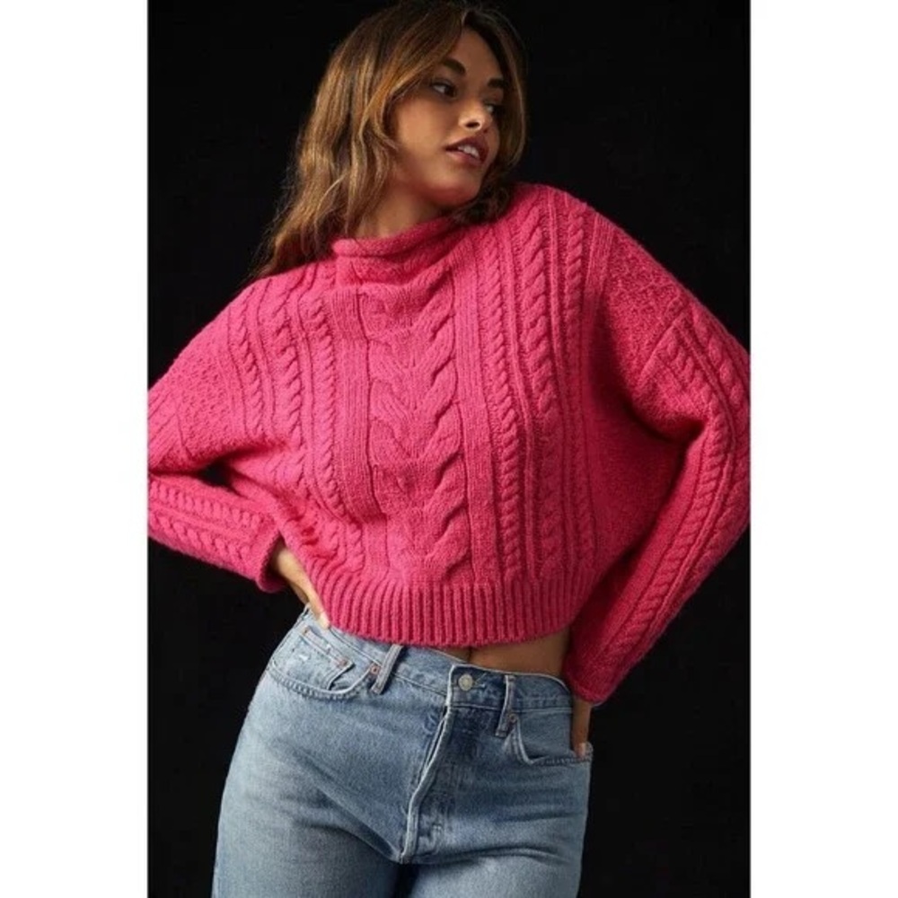 Anthropologie | Pilcro Mock Neck Cable Knit Sweater